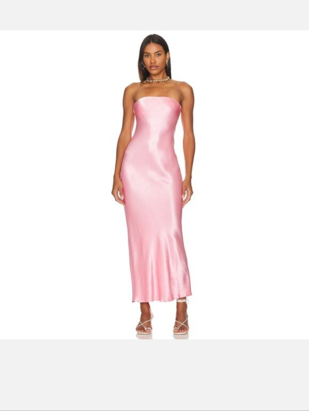 SNDYS REVOLVE Strapless Pink Satin look  Slip Dress SIZE XS NWT